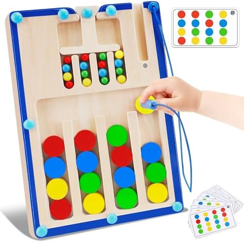 FCSONU Wooden Magnetic Color Matching Puzzle Board Toys for Toddlers 2-4 by FCSONUMontessoriToys