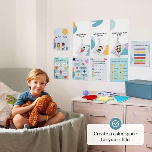 ODOXIA Calm Down Corner Kit for Classrooms | Sensory Tools for Kids | Includes Plush, Posters, Solutions Wall, Fidget Toys | Special Education | School Items for Children - Image 2