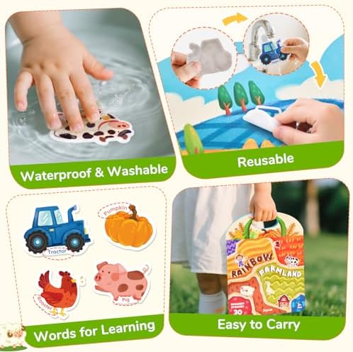 JoyCat Reusable Farm Animal Sticker Book, Travel Toys for Toddlers & Kids - Image 5