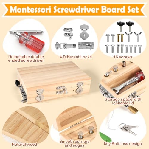 Montessori Screwdriver Board Set for 3 4 5 Year Old Birthday Gift - Image 3