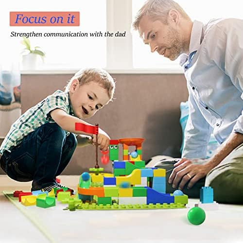 Klobroz Marble Run Building Blocks, 145 PCS Classic Big Blocks STEM Toy - Image 3