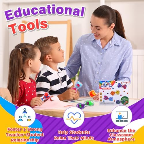 Sensory Fidget Toys for Kids Toddler: 4 Pack Color Sorting Squeeze Toys - Image 6