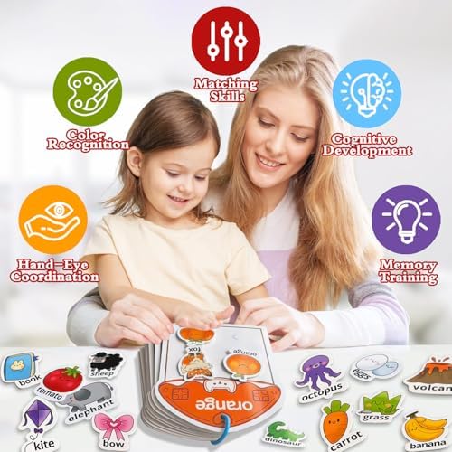 Montessori Busy Book Color Sorting Toys for Toddlers 3-5 Activity Books - Image 3
