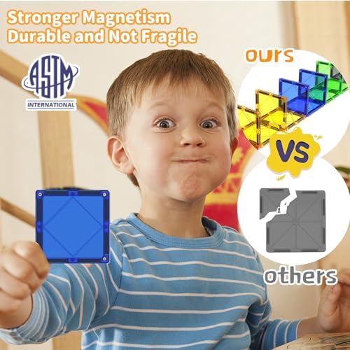 MAGBLOCK 120PCS Magnetic Tiles Building Blocks Construction Toys for Kids - Image 5