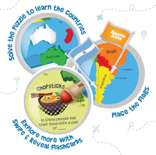 Imagimake Mapology World Map Puzzle with Flashcards for Kids 8+ Years - Image 3