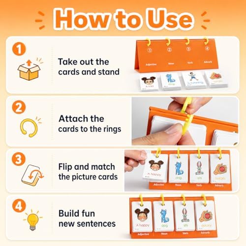 Alened Phonics Flash Cards Sentence Building for Kids, Learn to Read Sight Words Phonics Flashcads, Special Education Homeschool Classroom Supplies - Image 6