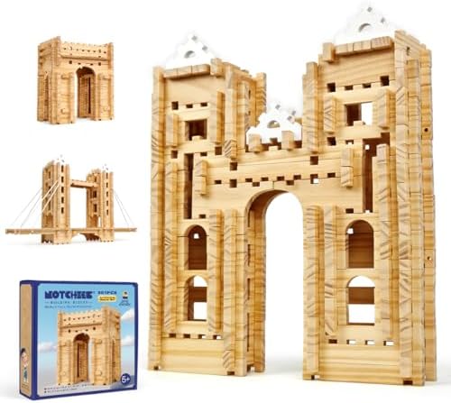Jovi-mindly＆Notchies 301 PCS Building Block Master Architect Set Create 9+ World-Famous Shapes, Educational Wooden Building Blocks Learning Toys Wood Blocks Puzzles for Kids Ages 8+ Boys and Girls by Jovi-mindly%EF%BC%86Notchies