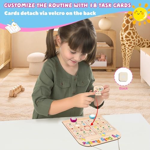 Daily Routine Chart for Toddlers, 2 in 1 Morning Bedtime Routine - Image 2