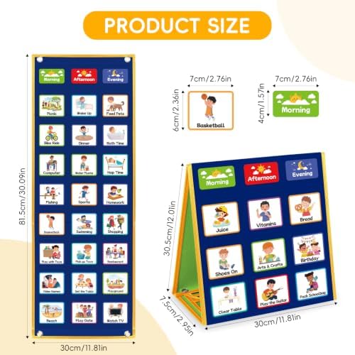 Visual Schedule for Kids with Autism Chore Reward Chart, Bedtime Routine Chart for Toddlers, Double Side Weekly Planner Board with 135 Cards for Home School Planner, Autism Learning Materials - Image 2