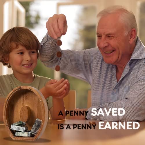 ladenk 12 Inch Extra Large Wooden Kids Letter Piggy Bank - Piggy Bank for Boys Girls - Initial O Bank - Alphabet Money Bank for Birthday - Image 4