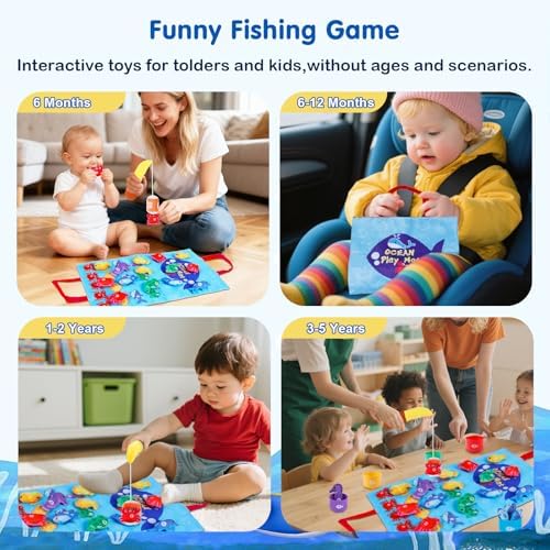 Baby Fishing Toy with Stacking Cups Montessori Toys for 1 Year Old Boy Girl - Image 4