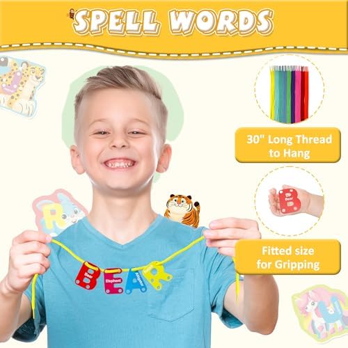 26 Pairs Animals Lacing Cards| Alphabet Sewing Cards Kits for Toddlers - Image 3