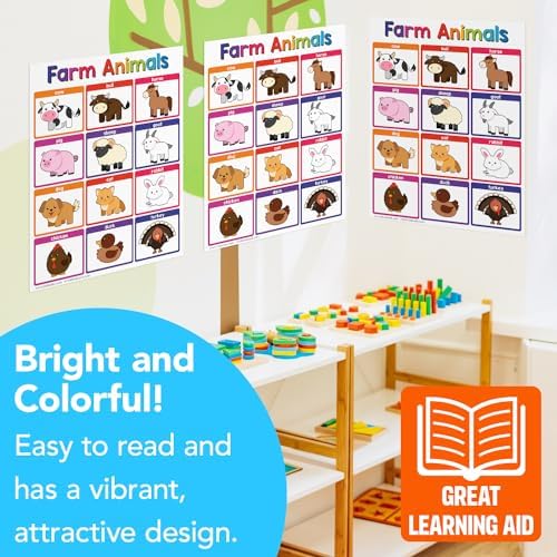 FoldCard Farm Animals Chart Educational Poster 8.5x11 5pk - Image 5