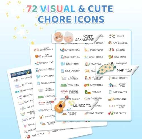 2 in 1 Bedtime/Morning Routine Chart for Kids Toddlers, Magnetic Chore Chart for Kids, Cute Visual Schedule for Kids Schedule Board for Home, Kids Checklist to Do List ADHD Tools for Kids - Image 4