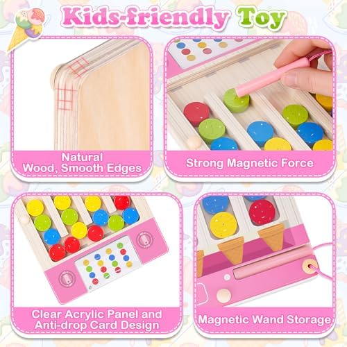 Magnetic Wooden Toys for 3-6 Year Old Girls, Montessori Brain Teasers Game - Image 3