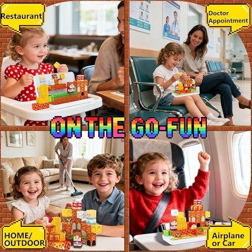 Mini Magnetic Building Blocks Travel Set with Case, 45pcs Travel Toys - Image 3