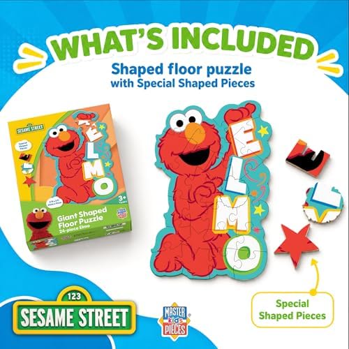 Masterpieces Sesame Street Shaped Floor Puzzle - Elmo, Jumbo 36 Piece - Ages 4+ - Image 3