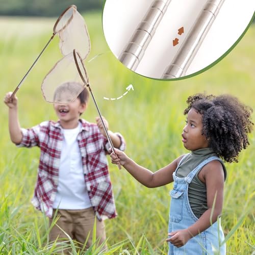 ROBOTIME 2Sets Bug Catcher for Kids, Sturdy Bug Catching Kit with Butterfly Net, Insect Box, Magnifying Glass, Tweezer, Clamp, Cards and Carry Bag, Bug Habitat Outdoor Explorer Kit for Kids 3-12 - Image 3