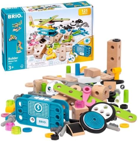 BRIO Builder 34591 - Builder Motor Set - 120 Piece Construction Set STEM Toy with Wood and Plastic Pieces and a Motor for Kids Age 3 and Up by Unknown