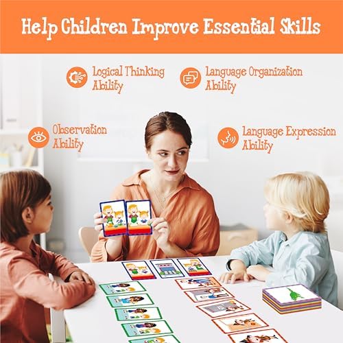 5-Scene Sequencing Cards, 80 Sequence Card Game for Preschool, Kids Learning Order and Logic, Speech Therapy Materials for Autism, Early Learning Activity-Storytelling, Social Skills,Sentence Building - Image 4