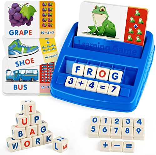 Coogam Matching Letter Game, Alphabet Spelling Reading Flash Cards, Math Number Words Puzzle Montessori Early Learning Educational Gift Toys for 3 4 5 Year Old Kids by Coogam