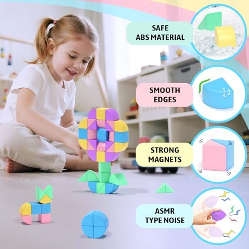 40Pcs Magnetic Blocks,Montessori STEM Toys, Ideal Gifts for Kids Ages 3+ - Image 5