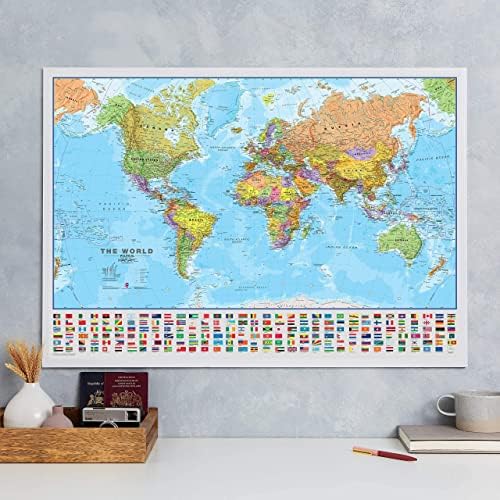 Giant World MegaMap, Large Wall Map (World Map with Flags - 23 x 33cm) - Image 3