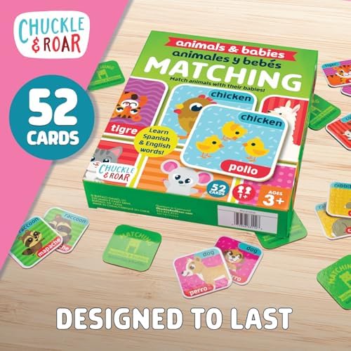 Chuckle & Roar Animals & Babies Memory Matching Game, 52 Tiles, Ages 3+ - Image 2