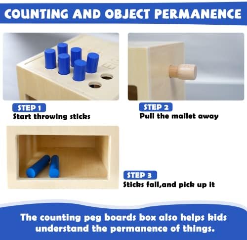 Wooden Montessori Toddler Counting Peg Board Box - Numbers & Math Toys for 1-3 Year Olds - Image 6