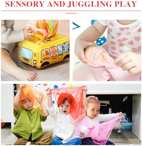 HKACSTHI Kids Juggling & Dance Scarves - Magic Trick Silk Scarves for Play, Music & Rhythm, 24 x 24 inch - Image 4
