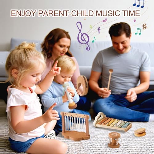 Baby Montessori Musical Instruments,Wooden Percussion Xylophone Musical Toys for Toddlers,Sensory Toys for Kids Preschool Educational,Birthday Gift for 3+ - Image 5