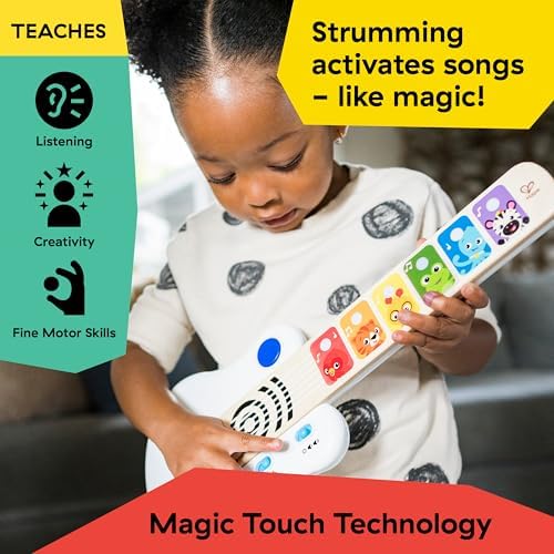 Baby Einstein Strum Along Songs Magic Touch Wooden Toy Guitar with Whammy Bar, Montessori Musical Learning Toy with Lights, 12mo+ - Image 3