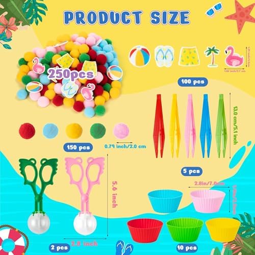 EZdhuawuse Summer Sensory Bin Fillers, 268Pcs Hawaii Beach Fine Motor - Image 2