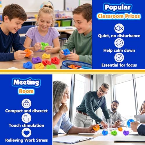 KLT Fidget Toys Bulk for Kids: 12 Pack Quiet Sensory Flip Toys with 4 Textures - Small Silicone Fidgets for Classroom Prize Box - Autism ADHD Calm Down Toys - Image 4