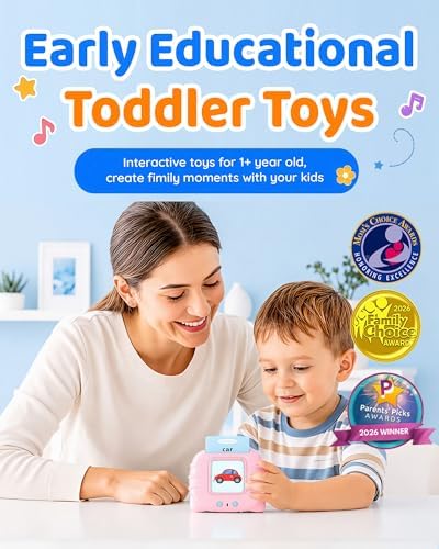 Aullsaty Talking Flash Cards for Toddlers 1-5 Years Old, Upgraded 536 Sight Words with 6 Songs Montessori Autism Sensory Toys, Educational Learning Speech Therapy Birthday Gifts for Boys Girls (Pink) - Image 2