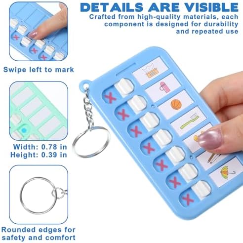 3pcs Portable Visual Schedule Keychain Reminder Board for the Elderly ADHD Tools Detachable Daily Task Planning Pad with List Cards Stickers Daily Routine Checklist - Image 5