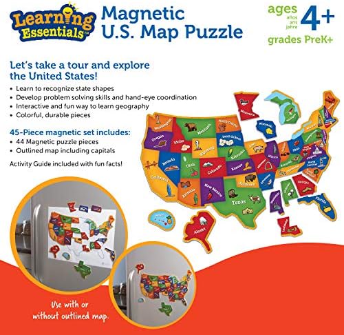 Learning Resources Magnetic U.S. Map Puzzle - Educational Map of the United States of America, Geography Matching Games, Kids Homeschool and Classroom Must Haves, Gifts for Boys and Girls - Image 6