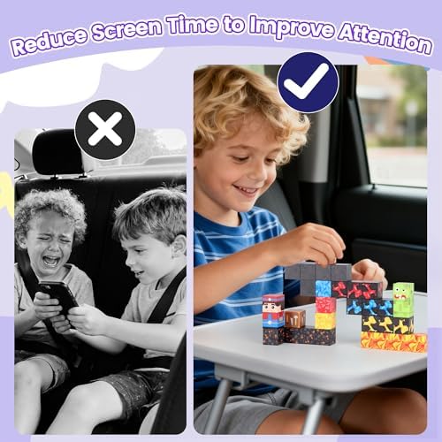 SYSKENI 35PCS Mini Magnetic Blocks Travel Set for Kids Ages 3-5 4-8 - Image 2