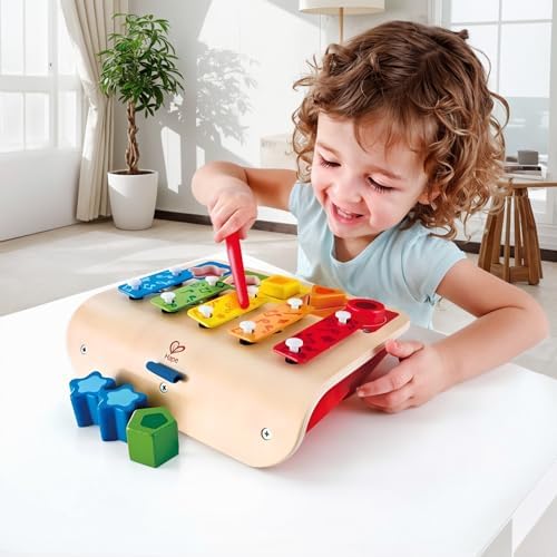 Hape E0334 Shape Sorter Xylophone and Piano - Wooden Instrument Toy - Image 2