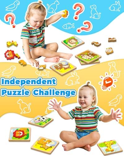 Benresive Wooden Toddler Puzzles, Montessori Toddler Toys for 1 2 Year Old - Image 3