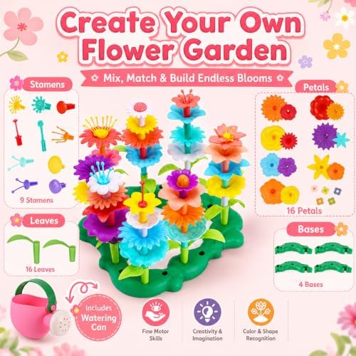 FUNZBO Flower Garden Building Toys Set - STEM Montessori Toys for Girls - Image 5
