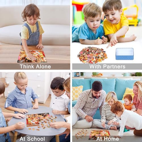 LELEMON Puzzles for Kids Ages 4-6,Hamburger Foods 100 Piece Puzzles for Kids Ages 4-8 in a Metal Box, Educational Jigsaw Puzzles 100 Piece Puzzle Games Puzzle Toys for Girls and Boys - Image 4