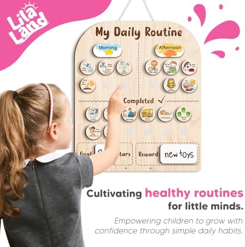 Wooden Daily Routine for Kids, 30 Tokens Star Reward Jar for Toddlers, Chore Chart for Kids with Star Jar, Behavior Reward Jar for Toddlers Boys Girls - Image 6