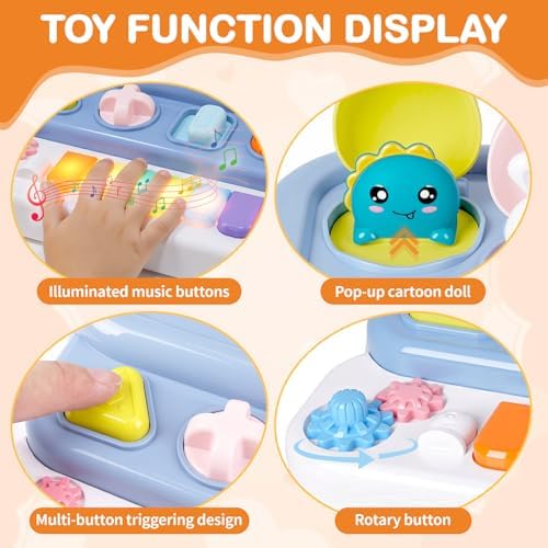 Montessori Pop Up Animal Toy for Toddlers, Mini Baby Musical Toy with Piano Keys & Lights, Interactive Cause and Effect STEM Learning Toy for Infants 6-12 Months, Birthday Gift for 1 2 3 Year Old - Image 5