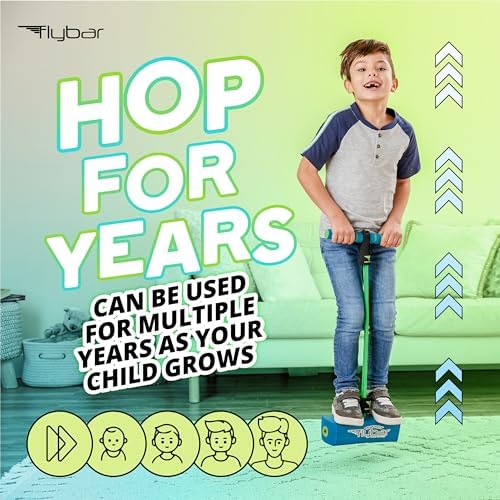 Flybar My First Foam Pogo Jumper for Kids Fun and Safe Pogo Stick, Durable Foam and Bungee Jumper for Ages 3 and up Toddler Toys, Supports up to 250lbs (Blue) - Image 6