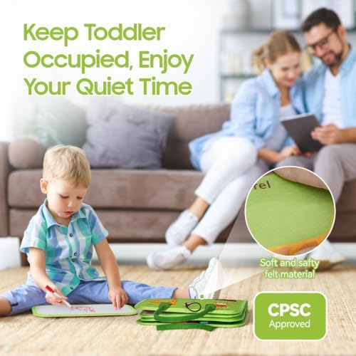 HumorPlay Montessori Gifts for 1,2,3 Year Old Boy Toys, Educational Busy Book for Toddlers 1-3 Age, Christmas Birthday Gift for 1-2 Year Old Boy Toys - Image 3