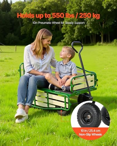 VEVOR Pull Along Kids Wagon, Rolling Toy Cargo Wagons for Kids, Outdoor Children Stroller Wagon for Beach Gardening Camping Essentials with Removable Sides - Image 2