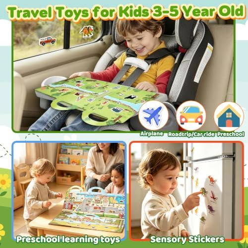 3PC Reusable Sticker Book for Toddler 3-5 Year Old, Travel Activity for Kid - Image 5