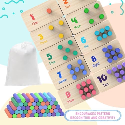 Counting Peg Board Montessori | Math Manipulatives for Preschoolers | Learning & Education Toys for Toddlers - Image 4