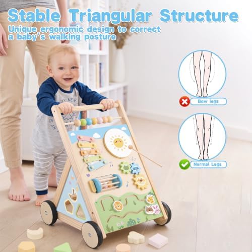 Wooden Baby Walker with Wheels Baby Push Walker Montessori Walker Toy - Image 6